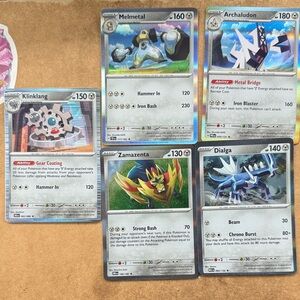 5 Metal Pokemon Card Collection - All Rare and Holo